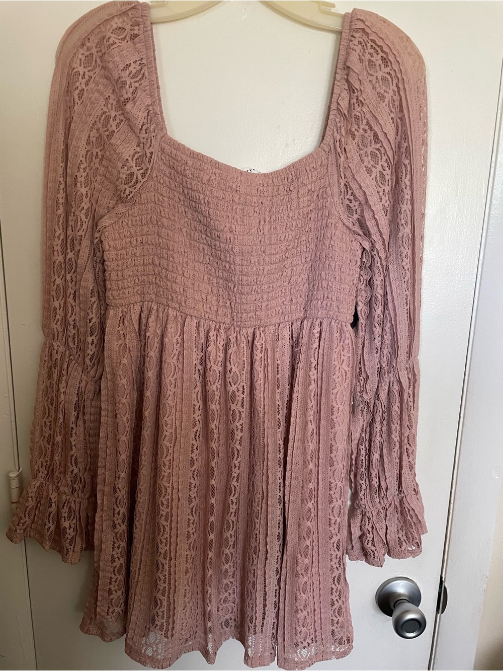 Celebrity Pink Lace Babydoll Dress